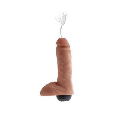 King Cock 8in Squirting Cock With Balls Tan