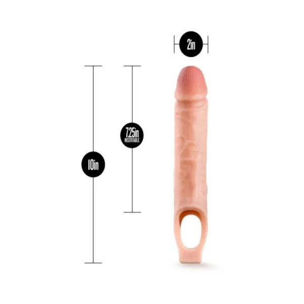Performance 10 Inch Cock Sheath Penis Extender Vanilla