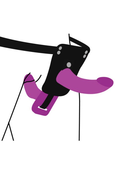 Strap U 9.5" Vibrating Strap-On With Harness & Remote