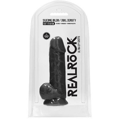 Silicone Dildo With Balls 21 x 6cm Black