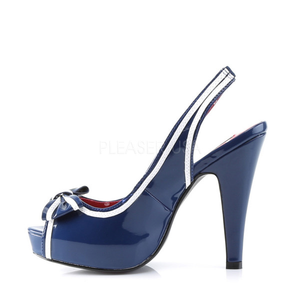 BETTIE-05 - 4 1/2" Heel, 1" Hidden P/F Peep Toe Slingback Sandal W/ Bow — image 7 of 8