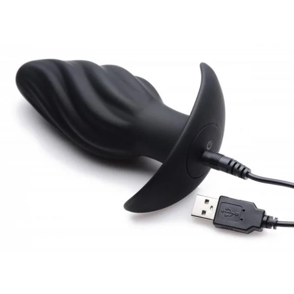 Kinetic Thumping 7X Swirled Anal Plug Black
