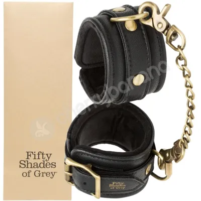 Fifty Shades Of Grey Bound To You Faux Leather Black Wrist Cuffs