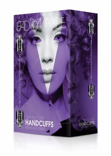 Bad Romance Translucent Handcuffs Black Stripes