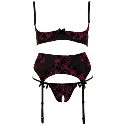 Sally Shelf Bra Set Black Small