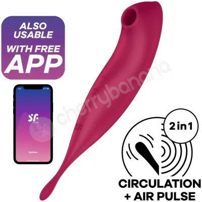 Satisfyer Twirling Pro Red 2 in 1 App Controlled Vibrator