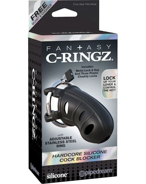 Fantasy C-Ringz Hardcore Silicone Cock Blocker Black