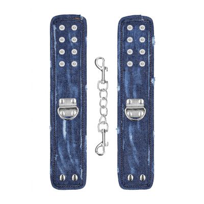 Denim Handcuffs Roughend Denim Style Blue Adult BDSM Toys