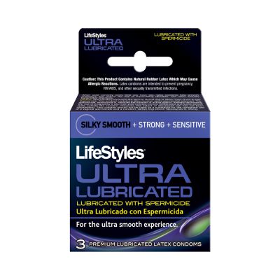 Lifestyles Ultra Lubricated With Spermicide 3 Pack Condoms