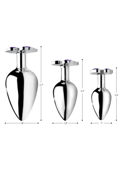 Booty Sparks Violet Flower Gem Anal Plug Set