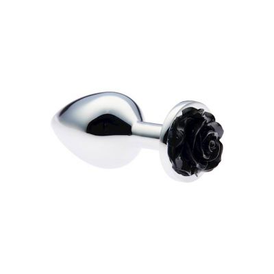 Kink Range Metal Rose Butt Plug 3 2 Inch Black Medium