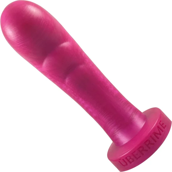 The Element 3 Abstract G-Spot & P-Spot Platinum 6.5" Silicone Dildo By Uberrime - Raspberry