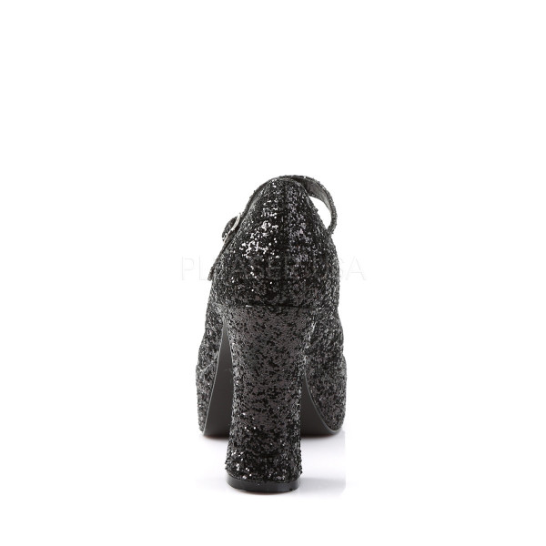MARYJANE-50G - 4" Heel, Blk Glitter Mary Jane Platform Shoe, — image 4 of 4