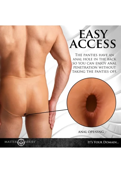 Master Series Silicone Wearable Vulva Panties With Vagina & Ass - Large, Vanilla