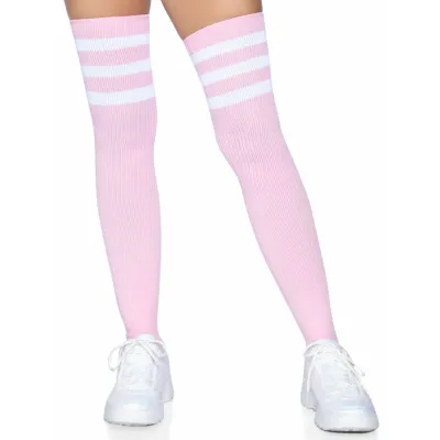 3 Stripes Athletic Ribbed Thigh Highs One Size One Size Light Pink