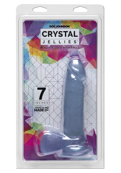 Crystal Jellies Ballsy Cock w/Cup Clear 6 inch