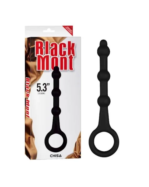 Pleasure Piston Anal Beads - 5.3 Inch - Black - 5.3 Inch