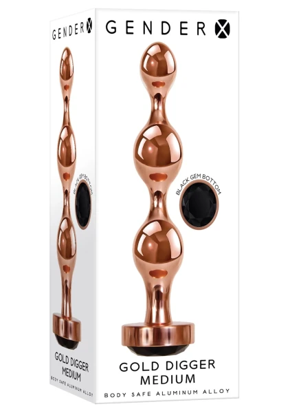 Gold Digger Metal Anal Beads - 1 Plug