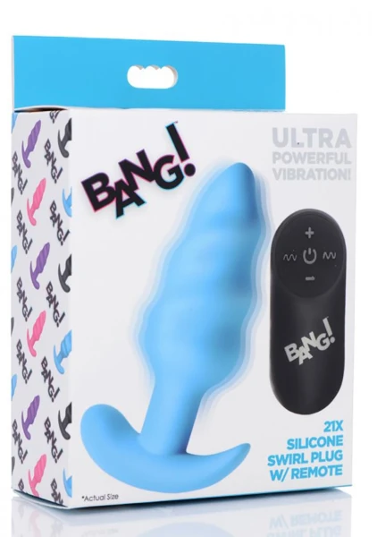 Remote Control 21X Vibrating Silicone Swirl Butt Plug
