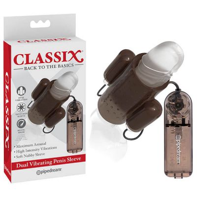 Dual Vibrating Penis Sleeve Smoke Vibrating Penis Sleeve