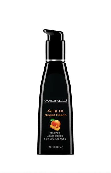 Aqua Sweet Peach Flavored Water Based Lubricant - 4 Oz. - 120 ml