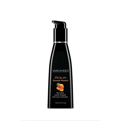 Aqua Sweet Peach Flavored Water Based Lubricant 4 Oz 120 ml