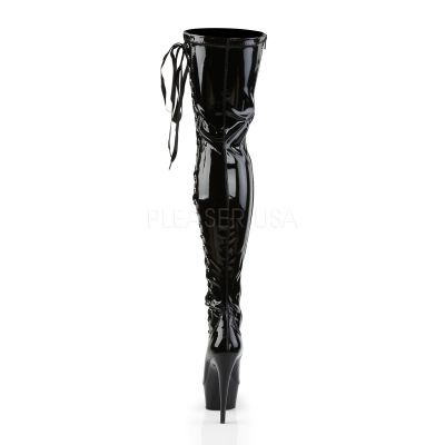 DELIGHT 3050 6 Side Ribbon Laces PF Thigh Boot Side Zip