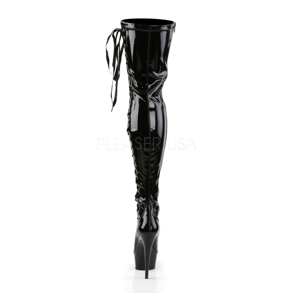 DELIGHT-3050 - 6" Side Ribbon Laces PF Thigh Boot, Side Zip — image 4 of 4