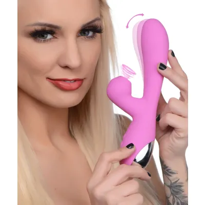 Shegasm 5 Star 7x Suction Come hither Silicone Rabbit Pink