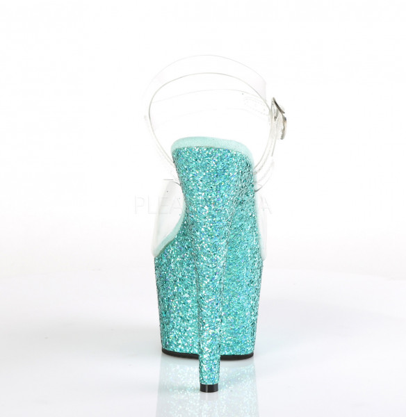 7 inches Heel, 2 3/4 inches PF Ankle Strap Sandal w/ Glitter Bottom — image 12 of 25