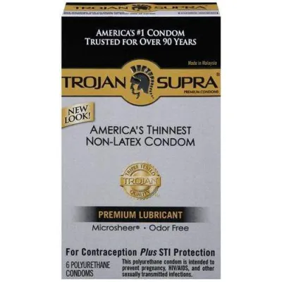 Trojan Supra Bareskin Non Latex 6 Pack
