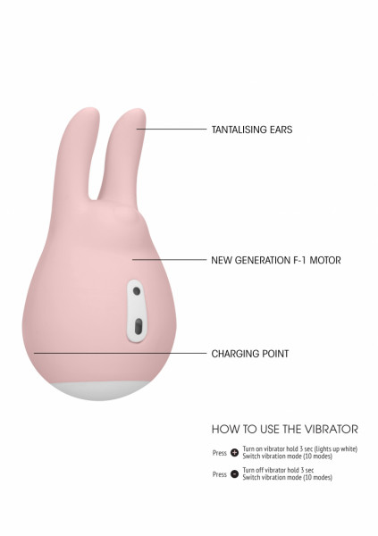 Clitoral Stimulator - Love Bunny - Pink - Best Silicone Vibrator