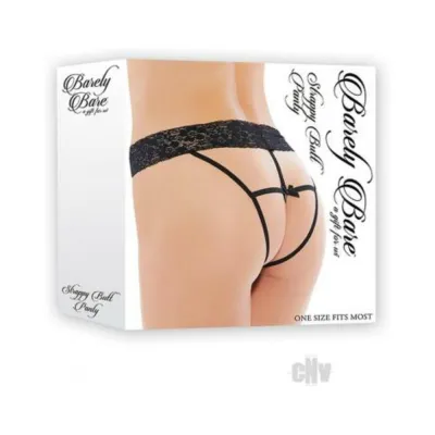 Barely Bare Strappy Butt Panty Black Os