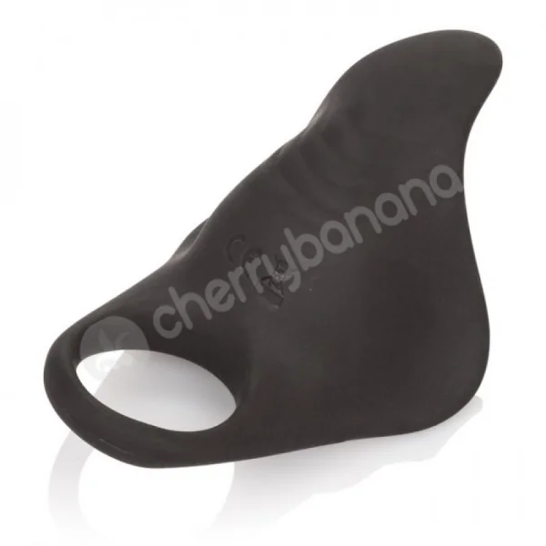 Silicone Rechargeable Black Remote Pleasurizer Cock Ring