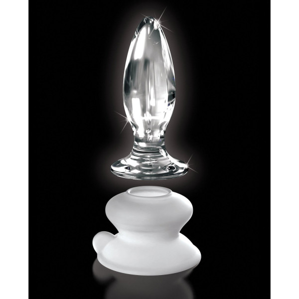 Icicles No. 91 Clear Glass Butt Plug with Suction Cup by Pipedream Products