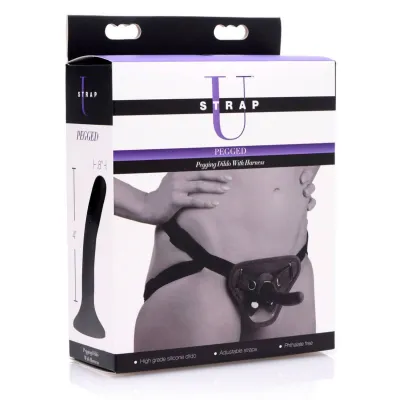 Pegged Pegging Dildo With Harness Black