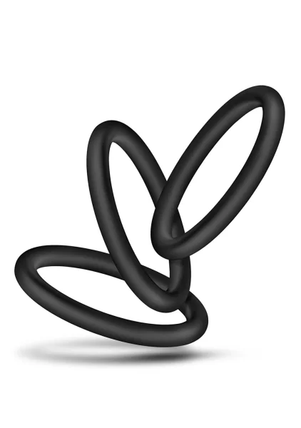 Performance VS3 Pure Premium Large Silicone Cock Rings By Blush Novelties - Black