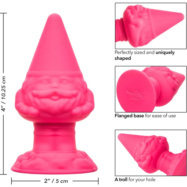 Naughty Bits Anal Gnome Silicone Butt Plug By CalExotics - Pink