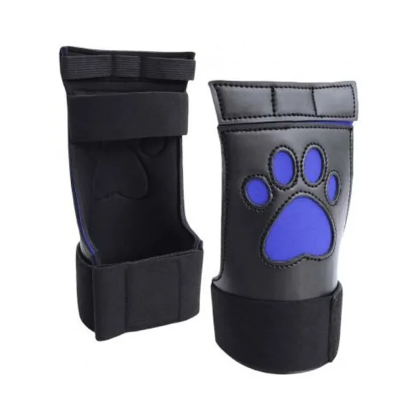 Puppy Play Neoprene Puppy Paw Gloves Blue