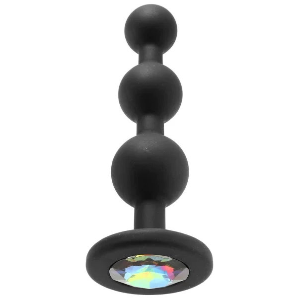 Glams Black Ripple Anal Plug Rainbow Gem