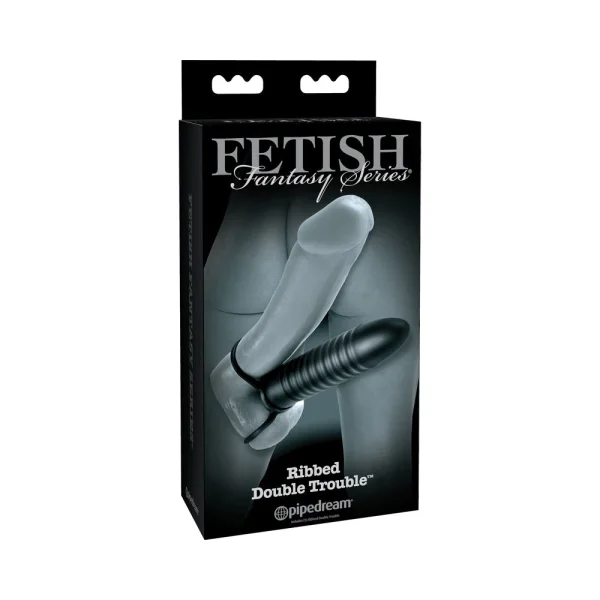 Fetish Fantasy Ribbed Double Trouble C Ring Black