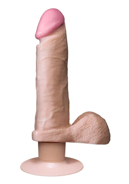 Doc Johnson The Vibrating Realistic 6" Cock with Suction Cup - Vanilla