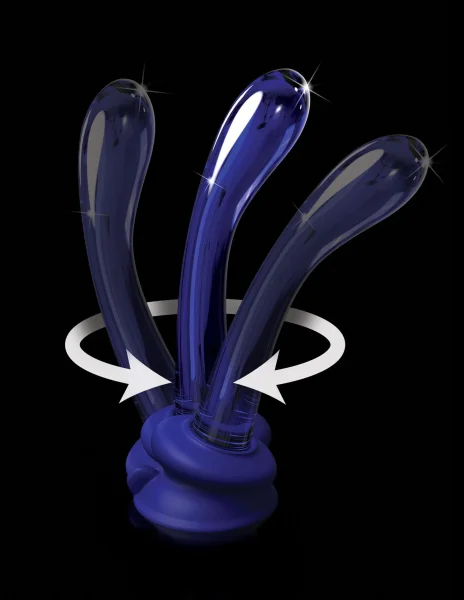Icicles No. 89 Blue Glass Anal Dildo with Suction Cup by Pipedream Products