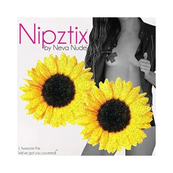 Neva Nude Pasties Seductive Sunflower Glitter Velvet — image 7 of 7