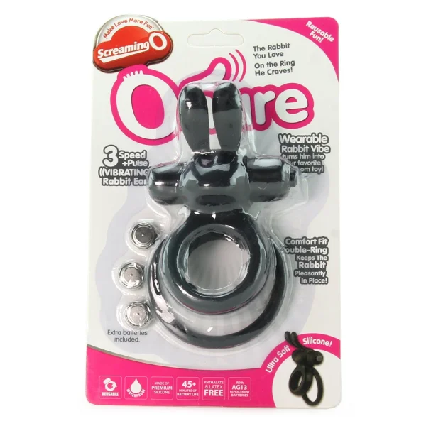 Ohare Vibrating Silicone Cock Ring By Screaming O - Black