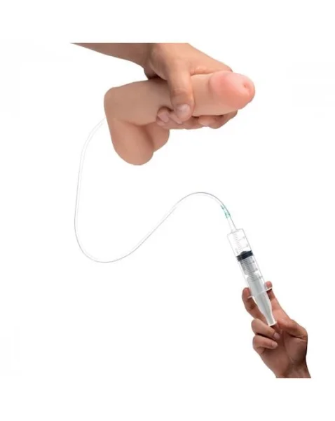 8 Inch Realistic Dual Density Squirting Dildo - Flesh - 8 Inch