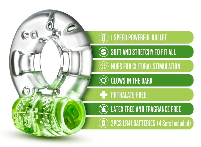 Play With Me - Arouser Vibrating C-ring - Green