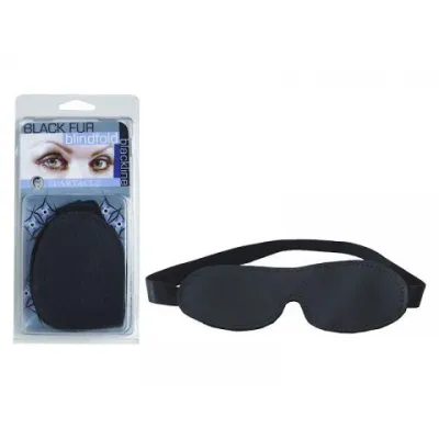 Fur Blindfold Black