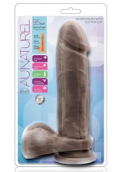 Au Naturel 9.5 Inches Dildo with Suction Cup Brown — image 7 of 8