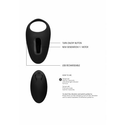 No 74 Remote Controlled Vibrating Cock Ring Black Best Cock Ring